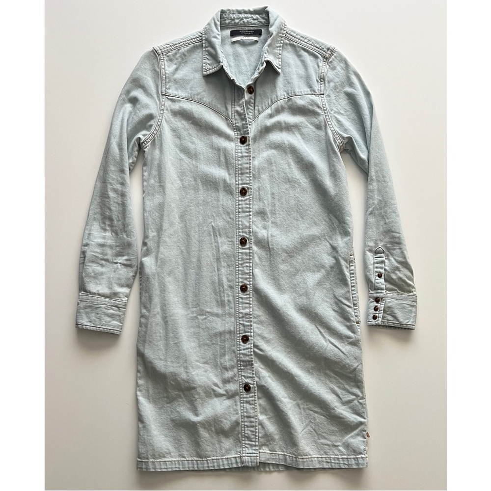 Scotch & Soda denim shirtdress, light blue, fits like xs